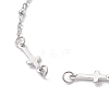 304 Stainless Steel Cross Link Chain Bracelet Making AJEW-JB01380-02-2