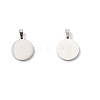 304 Stainless Steel with White Shell Pendants STAS-G268-01A-P-4