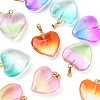 10Pcs 5 Colors Two Tone Transparent Glass Pendants GLAA-YW0001-97-2