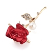 Valentine's Day Rose Zinc Alloy Crystal Rhinestone Brooches JEWB-I031-02B-2