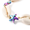 4Pcs 4 Colors Natural Cowrie Shell & Synthetic Turquoise Braided Nylon Bracelets for Women BJEW-JB11535-5