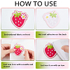 10Pcs 10 Styles Strawberry Polyester Embroidery Cloth Sew on Appliques PATC-CP0001-08B-5
