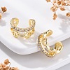 Rack Plating Brass Micro Pave Clear Cubic Zirconia Cuff Earrings EJEW-H147-03G-3