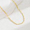 Simple Brass Twisted Bar Link Chain Necklaces for Women WX2955-3-5