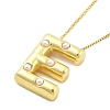 Brass & Plastic Pearl Letter Pandent Box Chain Necklaces for Women NJEW-U017-01G-05-2