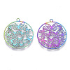 Ion Plating(IP) 201 Stainless Steel Filigree Pendants STAS-T057-17-2