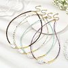 Rectangle Natural Baroque Keshi Pearl and Faceted Round Natural Mixed Stone Beaded Necklaces for Women NJEW-JN06682-1