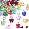 Faceted Transparent Glass Charms GLAA-YW0004-24B-1