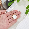 1Pc Stainless Steel Pave Natural White Shell Locket Pendant Necklaces for Women NJEW-HS0001-12B-3