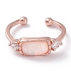 Brass Micro Pave Clear Cubic Zirconia Cuff Rings RJEW-P020-09RG-1-3