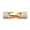 Brass Micro Pave Clear Cubic Zirconia Fold Over Clasps KK-C075-36G-1