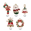 50Pcs 5 Style Christmas Theme Alloy Enamel Pendants ENAM-LS0001-49-RS-3