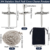 DIY 304 Stainless Steel Nail Cross Pendant Necklace Making Kits DIY-BBC0002-32P-2