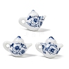 Blue Floral Printed Porcelain Charms PORC-Z007-06B-1