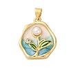 Brass Micro Pave Cubic Zirconia Pendants KK-D390-16G-03-1