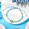 Synthetic Turquoise & Glass Seed Braided Bead Bracelets BJEW-JB11153-02-2