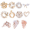 10Pcs 10 Styles Alloy Rhinestone Brooches JEWB-PH0001-39-1