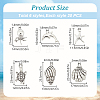 120Pcs 6 Styles Tibetan Style Alloy Pendants FIND-CA0010-53-2