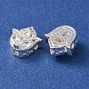 Brass Micro Pave Clear Cubic Zirconia Beads CU-CBAEC99-29S-2