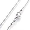 Classic Plain 304 Stainless Steel Mens Womens Snake Chain Necklaces NJEW-A288D-1.2B-P-1