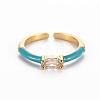 Brass Enamel Cuff Rings RJEW-T016-29I-NF-1