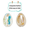  48Pcs 7 Styles Printed Natural Cowrie Shell Beads Sets SSHEL-NB0001-41-3