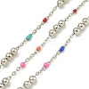 Brass Enamel Round Beaded Link Chain CHC-G022-07P-16-1