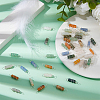 45Pcs 9 Colors Natural Mixed Gemstone Copper Wire Wrapped Rectangle Connector Charms PALLOY-FH00091-4