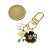 Flower Alloy Enamel Pendant Decorations HJEW-JM02803-02-3