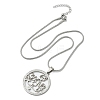 201 Stainless Steel Crystal Rhinestone Ring with Family Pendant Necklaces for Mother's Day Gift NJEW-P327-04P-A-5