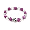5Pcs 5 Colors Natural Dolomite & Glass Beads Stretch Bracelets for Men Women BJEW-JB12333-3