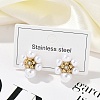 Ion Plating(IP) 304 Stainless Steel Flower Stud Earrings EJEW-A119-03G-1