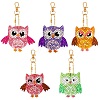 DIY 5D Owl Diamond Painting Keychain Kit DIY-WH0163-82A-1