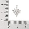 Brass Pave Clear Cubic Zirconia Leaf Links Connector Charms KK-Z061-02P-01-3