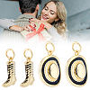 8Pcs 2 Styles Brass Enamel Pendants KK-BBC0022-17-7
