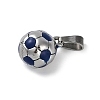 Trendy Necklace Findings 304 Stainless Steel FootBall/Soccer Ball Pendants STAS-L012-B01P-03-2