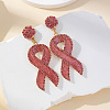 Awareness Ribbon Alloy Rhinestone Dangle Stud Earrings FS-WGFB19B-02-1