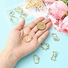 9Pcs 9 Styles Brass Micro Pave Clear Cubic Zirconia Screw Carabiner Lock Charms KK-CJ0004-25-4