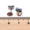 Ion Plating(IP) 304 Stainless Steel Stud Earring Findings STAS-P198-25-6mm-M-3