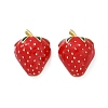 Brass Enamel Stud Earrings EJEW-F895-24B-G-4