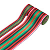 2Rolls 2 Styles Stripe Pattern Printed Polyester Grosgrain Ribbon OCOR-TA0001-37J-1