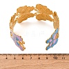 304 Stainless Steel Enamel Cuff Bangles for Women BJEW-P347-01G-B-5