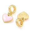 Rack Plating Alloy Enamel Heart European Dangle Charms FIND-B034-21G-01-2