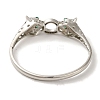 Brass Pave Clear & Green Cubic Zirconia Leopard Hinged Bangle for Women BJEW-K246-19D-P-3