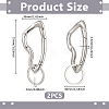 2Pcs Alloy Spring Gate Rings FIND-UN0010-11P-3