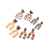 Resin & Walnut Wood Arch Dangle Earrings EJEW-JE04876-1