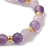 Natural Lepidolite Beaded Stretch Rings RJEW-JR00867-04-4