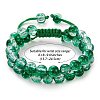 Sparkling Round Glass Braided Bead Bracelet BJEW-SW00082-10-2