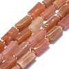 Natural Peach Moonstone Beads Strands G-O170-143-1