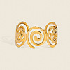 304 Stainless Steel Spiral Open Cuff Bangles for Women EA0743-1-1
